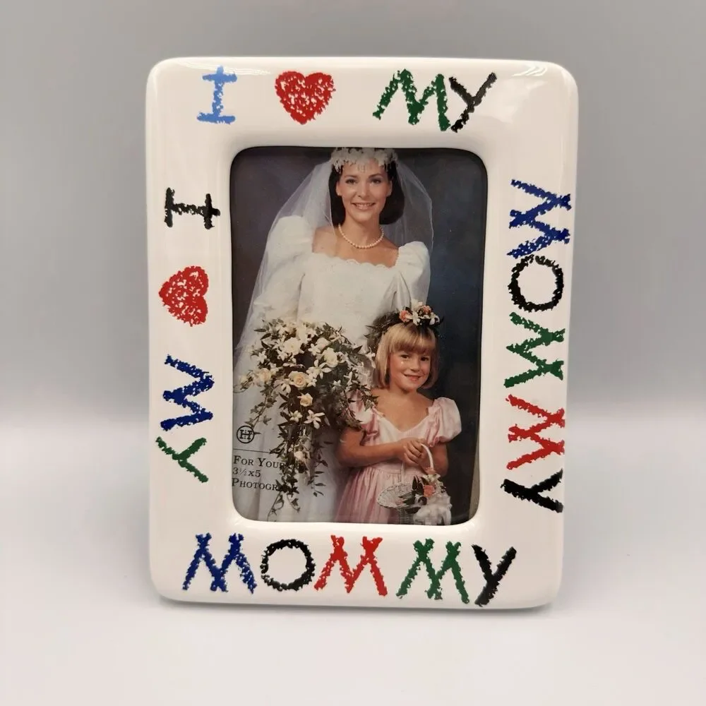 Vintage I Love My Mommy Picture Frame 3.5x5 Ceramic Mother’s Day Gift